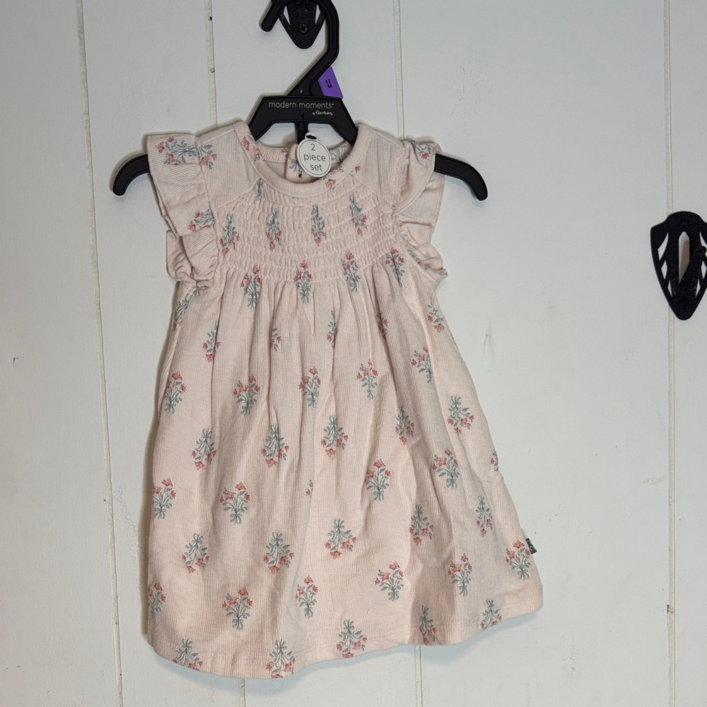 212 - Modern Moments  Light Pink Floral Kids Dress